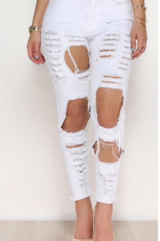 Sexy Fashion Ripped Jeans Feet Pants Pants Stretch Pants Beggars