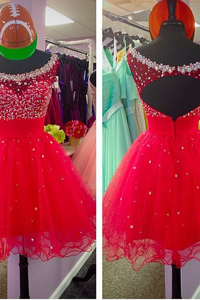 2017 Fashion Women Sweet Beading Ball Gown Mini Homecoming Dress For Party