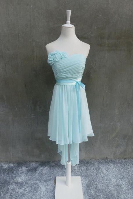 Cute Simple Mint Blue High Low Prom Dresses, High Low Formal Dresses, Homecoming Dresses, Sweet 16 Dresses