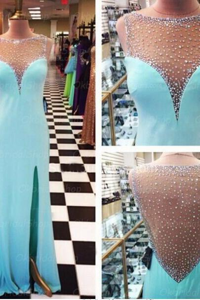 See Through Prom Dresses Mermaid Prom Dress Tiffany Blue Prom Dress Unique Prom Dresses Sexy Prom Dresses 2015 Prom Dresses Popular Prom Dresses