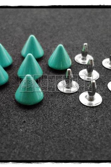  15pcs 8mm Blue Cone SPIKES RIVETS Studs Dog Collar Leather Craft RV895