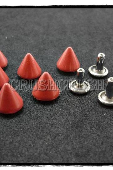  15pcs 8mm Pink Cone SPIKES RIVETS Studs Dog Collar Leather Craft RV895