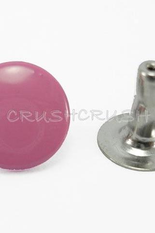  100pcs 15/64' (6mm) Pink Color Rivets Round Single Cap Jean Buttons RV276