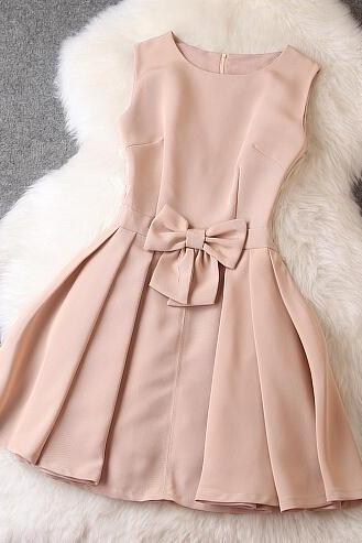 Fashion Bow Sleeveless Dress,homecoming Dresses, Mother Dress，quinceanera Dresses