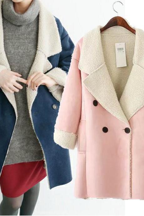 Hot sale Suede Coat Cashmere Coat for women