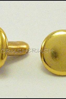 DOUBLE CAP -- 50pcs 8mm Gold Round Rivets Studs RV238B
