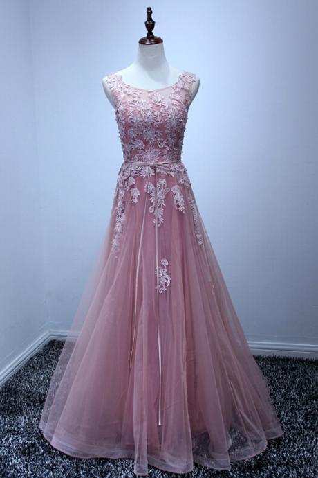 Pd0934 High Quality Prom Dress,tulle Prom Dress,a-line Prom Dress,appliques Prom Dress