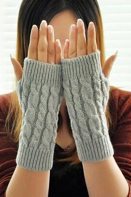 Women's Knitted Warm Short Fingerless Gloves for 2015 Winter
