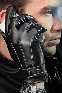 Men's Winter Faux Leather Gloves for 2015 winter