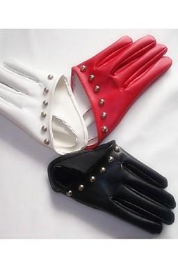 Women Party Faux Leather Gloves