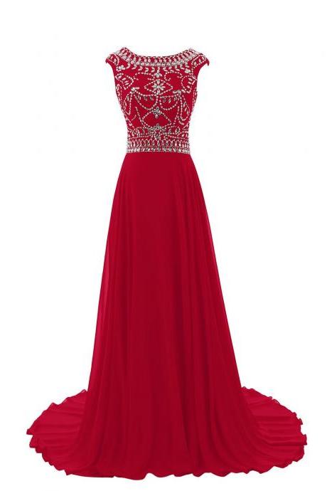 Sparkle Burgundy Beadings Prom Gown 2016 Red Style Prom Dresses 2016 Evening Dresses