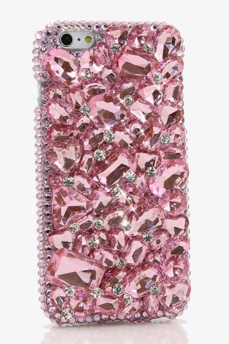 Bling Crystals Phone Case for iPhone 6 / 6s, iPhone 6 / 6s PLUS, iPhone 4, 5, 5S, 5C, Samsung Note 2, Note 3, Note 4, Galaxy S3, S4, S5, S6, S6 Edge, HTC ONE M9 (PINK STONES DESIGN) By LuxAddiction
