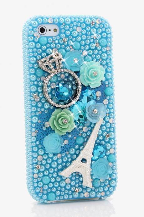 Bling Crystals Phone Case For IPhone 6 / 6s, IPhone 6 / 6s PLUS, iPhone 4, 5, 5S, 5C, Samsung Note 2, Note 3, Note 4, Galaxy S3, S4, S5, S6, S6 Edge, HTC ONE M9 (THE DIAMOND RING DESIGN) By LuxAddiction
