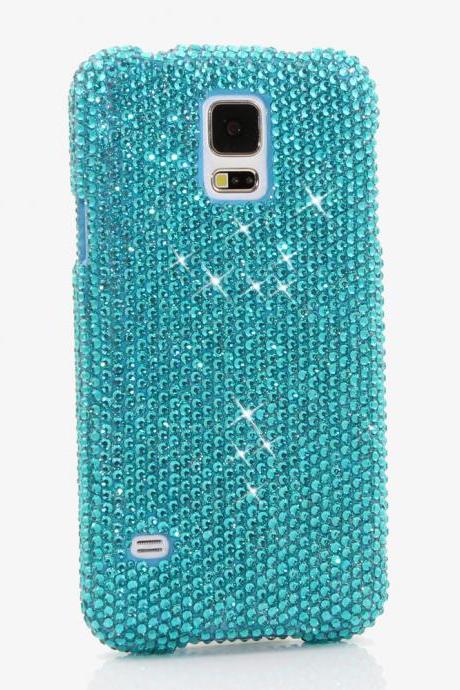 Bling Crystals Phone Case for iPhone 6 / 6s, iPhone 6 / 6s PLUS, iPhone 4, 5, 5S, 5C, Samsung Note 2, Note 3, Note 4, Galaxy S3, S4, S5, S6, S6 Edge, HTC ONE M9 (TURQUOISE CRYSTALS DESIGN) By LuxAddiction