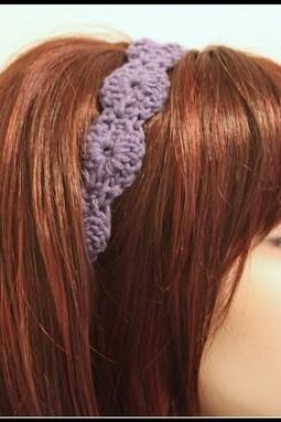 Dusty Purple Crochet Headband Hair Tie