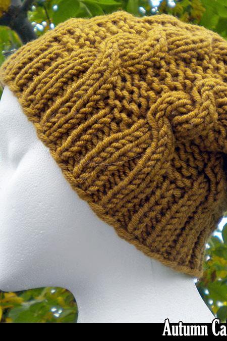 Autumn Cables Slouchy Hat Knitting Pattern