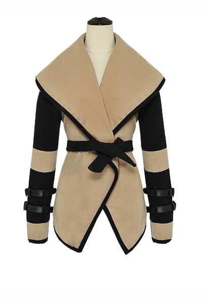 2015 Hot sale Turn Down Collar Stylish Coat
