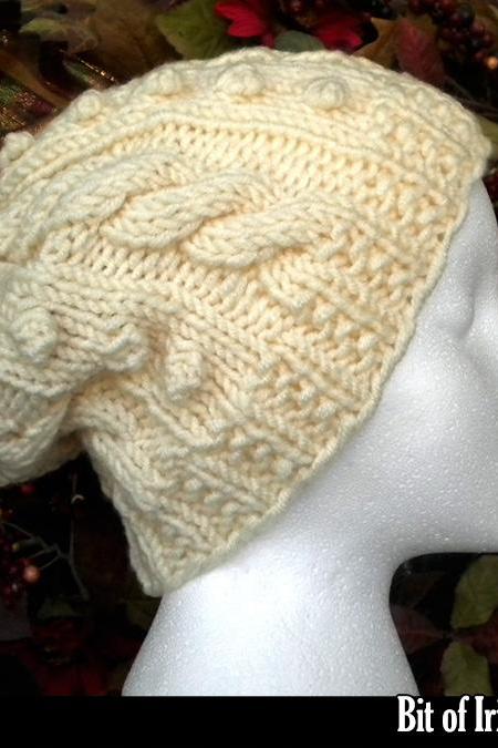 Bit of Irish Slouchy Hat Knitting Pattern