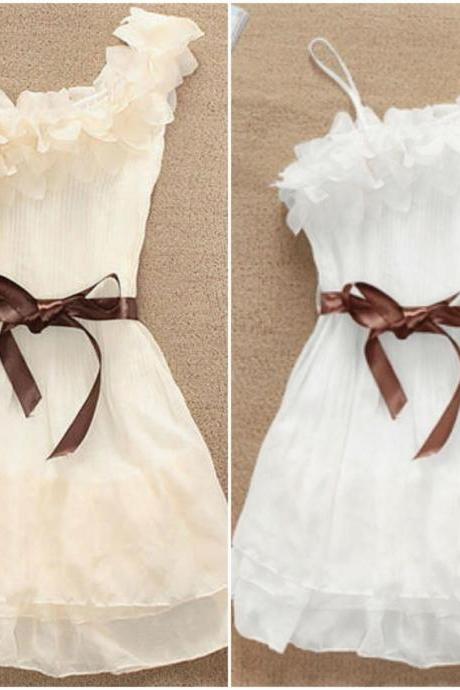 Cute Off Shoulder Ruffled Embellished Chiffon Party Dress 2015, One Shoulder Women Dresses
