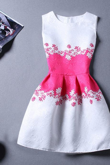 Sweet Printing Sleeveless Vest Dress For Women