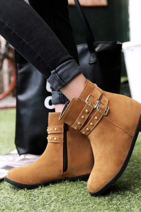 flat heel winter boots
