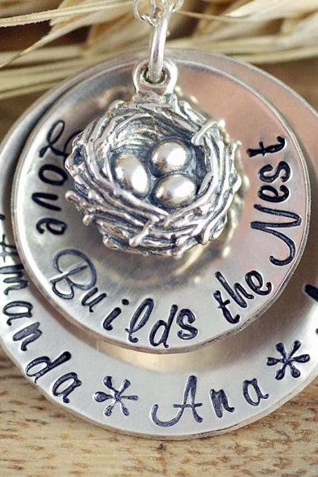Mothers Necklace - Bird Nest Necklace - Nest Necklace - New Mommy Necklace - Gifts for Wife - Gifts for Mom - Push Present