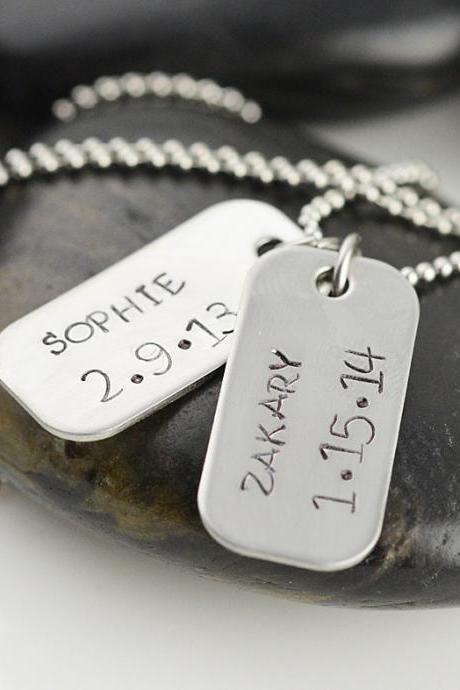 Personalized Mens Necklace, Mens Jewelry, Hand Stamped Pendant Necklace,gift For Him, Holiday Gift