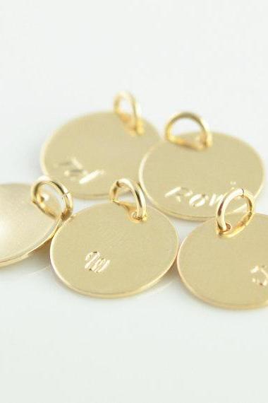 Add A 14k Gold Filled Initial/name Charm, Personalized Disc