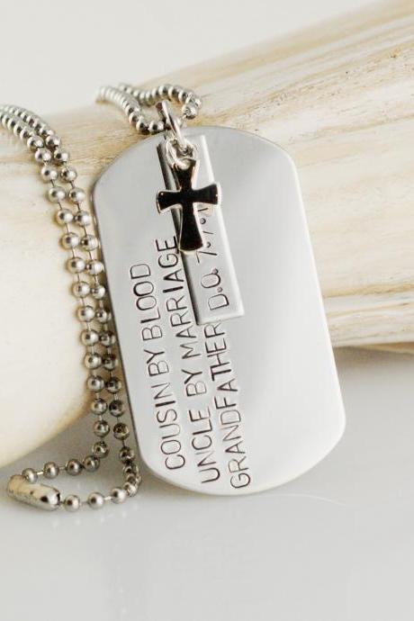 Hand Stamped Mens Necklace - Personalized Dog Tag Necklace - Hand Stamped Mens Necklace - Custom Mens Jewelry - Mens Gifts - Gifts For Him