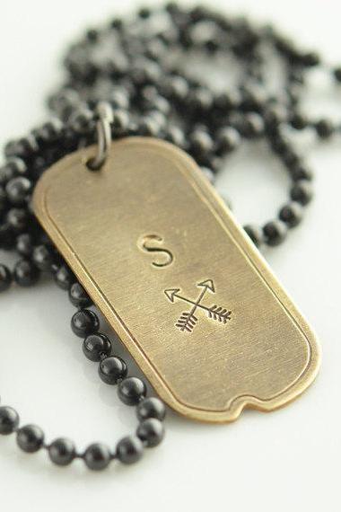 Personalized Dog Tag Necklace, Hand Stamped Mens Necklace, Mens Personalized Jewelry, Fathers Day Gift