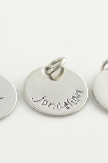 Add A Stainless Steel Name Or Word Charm, Personalized Disc