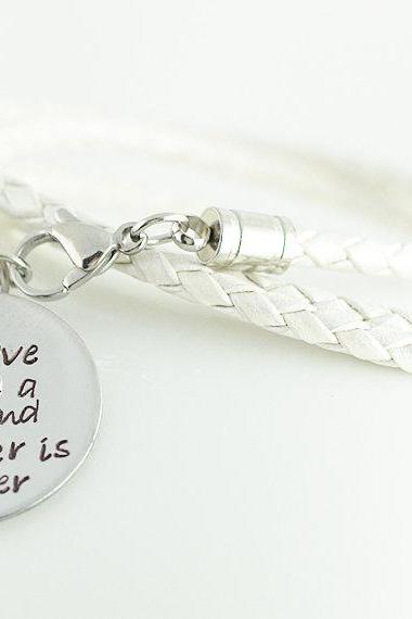 Personalized Hand Stamped Bracelet, Mother/daughter Bracelet, Mothers Day Gift, The Love Between A Mother And Daughter Is Forever