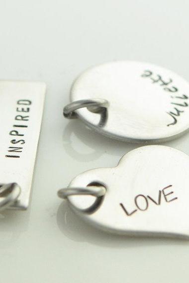 Add A Stainless Steel Initial/name Or Word Charm, Personalized Disc