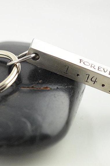 Personalized Keychain, Hand Stamped Key Chain, Gift For Him, Fathers Day Gift