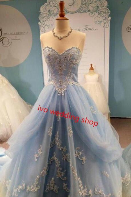 Wedding Dresses,Blue Wedding Gown,Tulle Wedding Gowns,Elegant Bridal Dress,Modest Lace Wedding Gown For Fall Winter Weddings