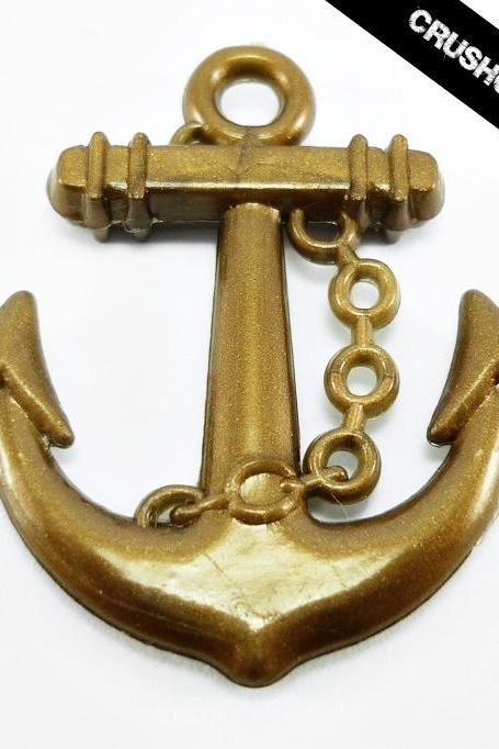  15pcs Brass Acrylic Anchor charms Pendant X13