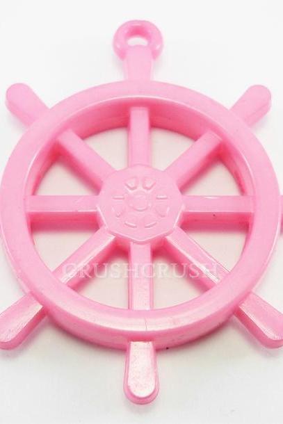 15pcs 25mm Pink Anchors Helms Nautical Acrylic CHARMS X25