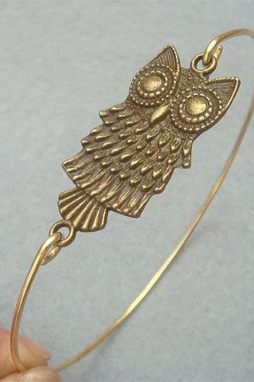 Owl Bangle Bracelet Style 2