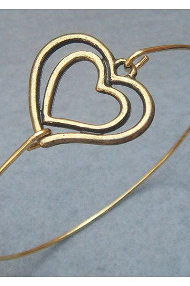 Heart Bangle Bracelet Style 8