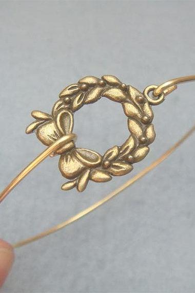 Flower Brass Bangle Bracelet Style 11