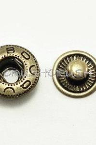 10sets 1/2' Cap - S Spring Snap Buttons Fastener Brass-V0513