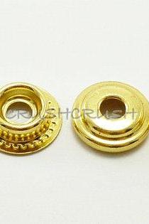  10sets 9/16' Cap - Round Spring Buttons Fastener Gold-V4715