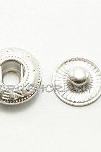  10sets 1/2' Cap - Line 20 Snap Buttons Fastener Silver-V0513