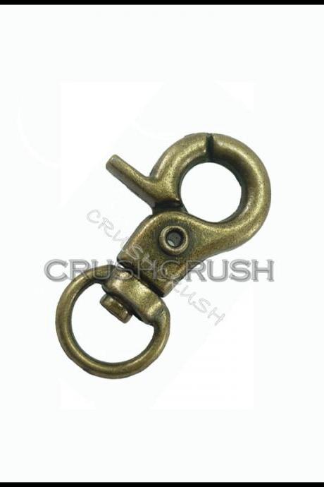 5pcs ANTIQUE BRASS Metal Lobster Swivel Clasps HO90