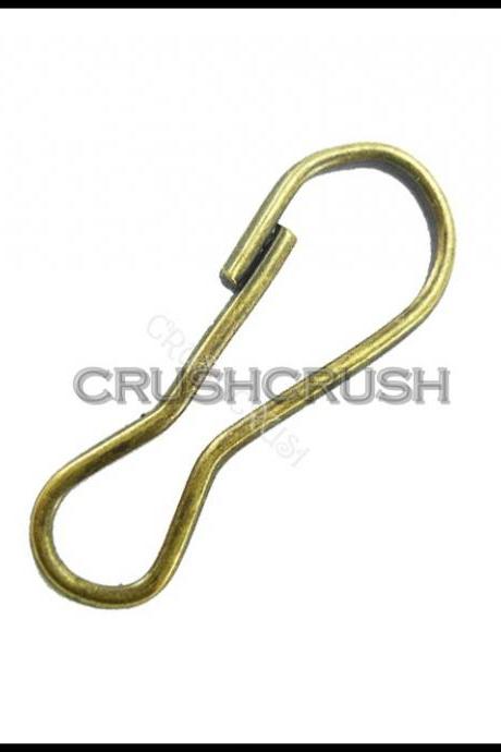  50pcs Brass LANYARD Snap Spring Hooks: Sprung Hooks. Purse / Keychain / Lobster Non Swivel Clasps H023