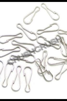  50pcs Silver Tone Lanyard Snap Spring Hooks Sprung Purse Keychain Lobster Non Swivel Clasps H023