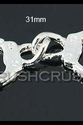  10pcs Silver Chain Handcuff Police Charms Pendants Connector Component PND-399
