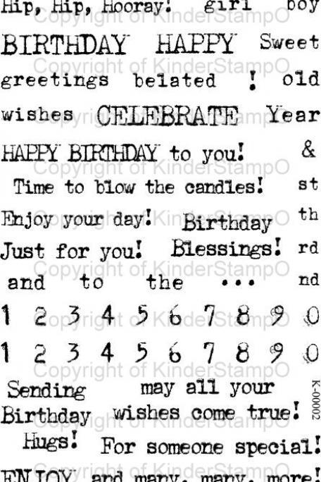 KinderStampO Photopolymer Stamp Set - Vintage Birthday