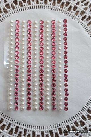 200 - 4mm self adhesive Shabby Chic Bling and Pearls - Girly Pink