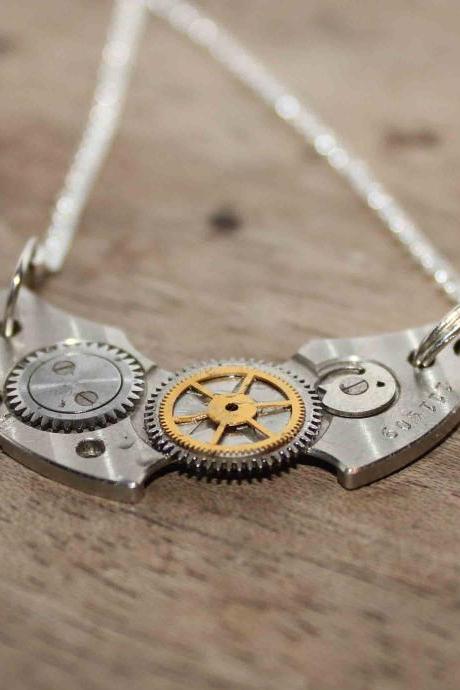 Lovely necklace from vintage watch parts